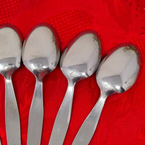 11X Tsp Amere Japan AEF3 MCM Stainless Flatware Floral Teaspoons - Picture 12 of 14